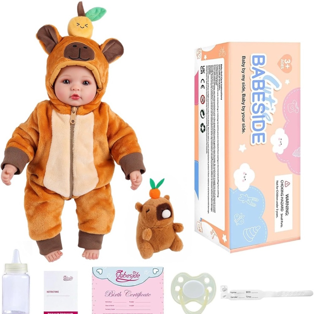 15-Inch Lifelike Baby Doll Set – Soft Weighted Body, Realistic Newborn Doll with - Picture 4 of 6
